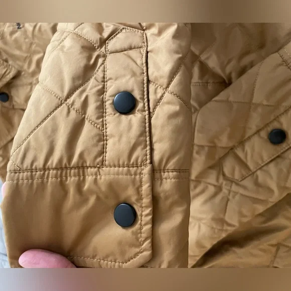 The North Face Mens Quilted Sherpa lined Jacket in mustard brown, size M - Picture 6 of 6